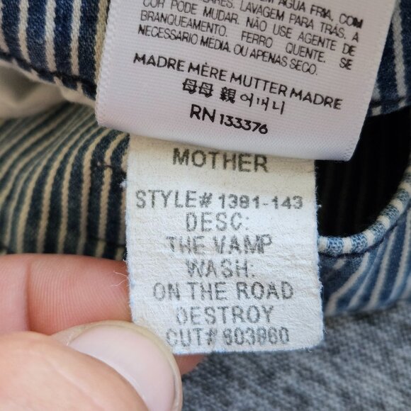 Mother Women's The Vamp Skinny Jean On the Road Destroy Railroad Stripe Size 28 - Picture 16 of 16